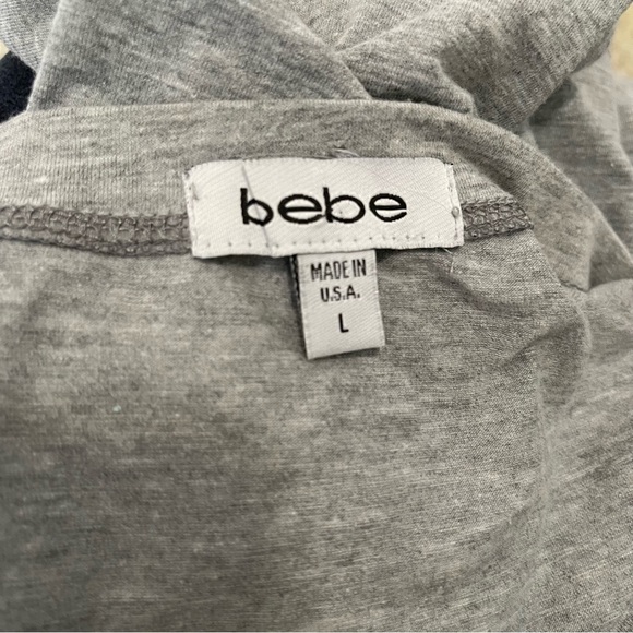 bebe Grey Scoop Neck T-Shirt - Picture 6 of 6